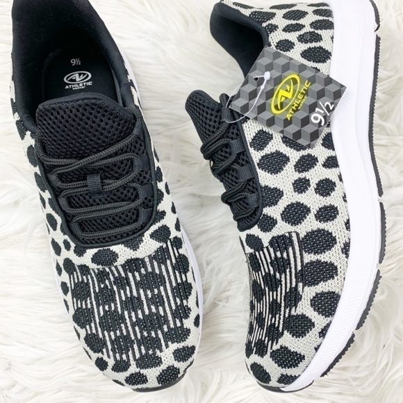 Athletic Works Snow Leopard Comfort Fit Memory Foam Sneakers 9.5 Gym Running - Picture 6 of 10